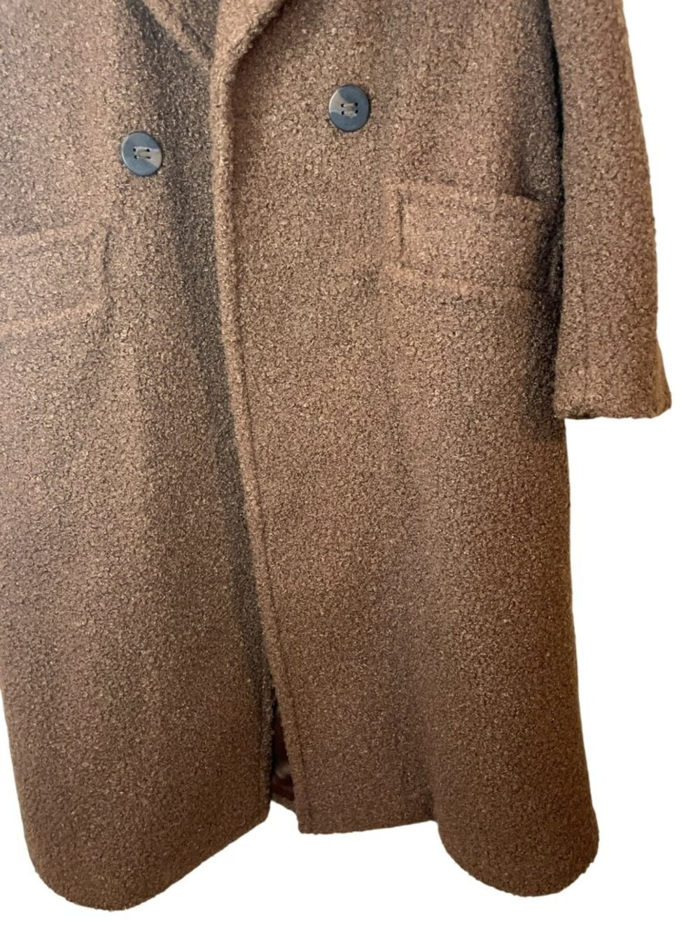 BCBGMAXAZRIA Coffee Brown Wool Double-Breasted Coat Women's Sz M $398 NWT - Picture 5 of 8